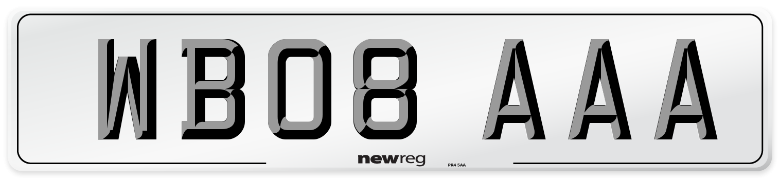 WB08 AAA Number Plate from New Reg